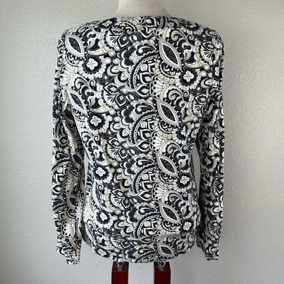 Liz Claiborne Paisley Long Sleev Top Size M EUC - Picture 5 of 7